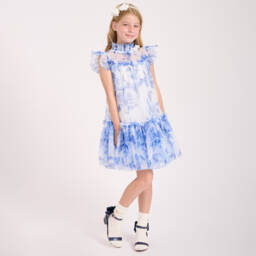 Angel's Face-Girls Elegant Pearl Blue Bow Heels | Childrensalon Outlet