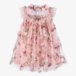 Angel's Face-Girls Elegant Pink Tulle Gown | Childrensalon Outlet