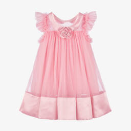 Angel's Face-فستان ساتان وردي بتول للبنات | Childrensalon Outlet