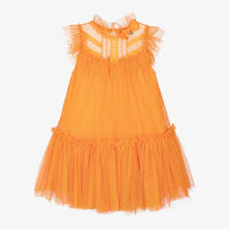 Angel's Face-فستان تول برتقالي فاخر للبنات | Childrensalon Outlet