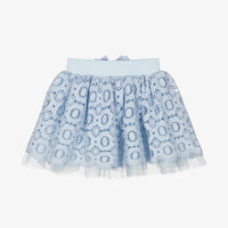 Angel's Face-Юбка из кружев с цветочным узором синяя для девочек | Childrensalon Outlet