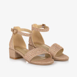 Angel's Face-Girls Glittering Gold Heel Sandals | Childrensalon Outlet