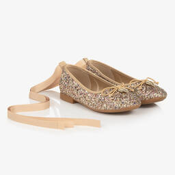 Angel's Face-Girls Gold Glitter Ballerina Shoes | Childrensalon Outlet