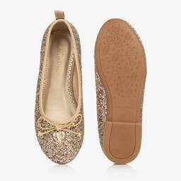 Angel's Face-Girls Gold Glitter Ballerina Shoes | Childrensalon Outlet