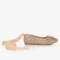 Angel's Face-Girls Gold Glitter Ballerina Shoes | Childrensalon Outlet