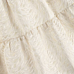 انجلز فيس-فستان بفيونكة جاكار لون ذهبي وعاجي | Childrensalon Outlet