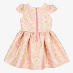 Angel's Face-Girls Gold & Pink Floral Jacquard Dress | Childrensalon Outlet