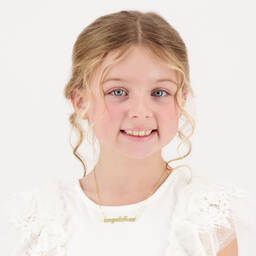 Angel's Face-Girls Gold-Plated Pendant Necklace (42cm) | Childrensalon Outlet