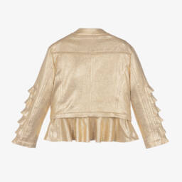 Angel's Face-Girls Gold Shimmer Biker Jacket | Childrensalon Outlet