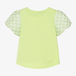 Angel's Face-Зеленый хлопковый топ с парчой | Childrensalon Outlet