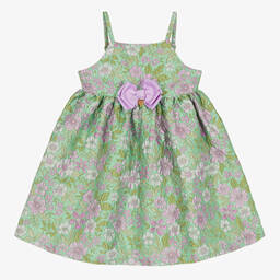 Angel's Face-Girls Green & Purple Jacquard Dress | Childrensalon Outlet