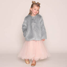 Angel's Face-Girls Grey Faux Fur Jacket | Childrensalon Outlet