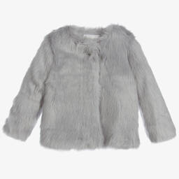 Angel's Face-Girls Grey Faux Fur Jacket | Childrensalon Outlet