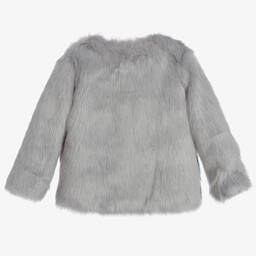 Angel's Face-Girls Grey Faux Fur Jacket | Childrensalon Outlet