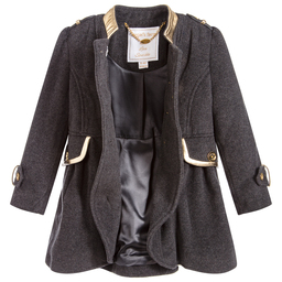 Angel's Face-Girls Grey Military Coat  | Childrensalon Outlet