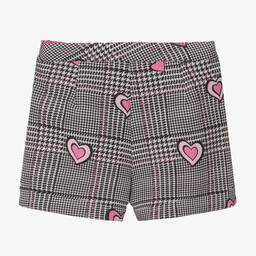 Angel's Face-Серо-розовые шорты в клетку с сердечками | Childrensalon Outlet
