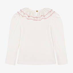 Angel's Face-توب بياقة قطن لون عاجي للبنات | Childrensalon Outlet