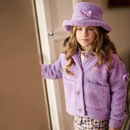 Angel's Face-Girls Lilac Purple Teddy Fleece Jacket | Childrensalon Outlet
