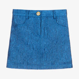 Angel's Face-Girls Metallic Blue Jacquard Skirt | Childrensalon Outlet