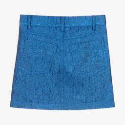 Angel's Face-Girls Metallic Blue Jacquard Skirt | Childrensalon Outlet