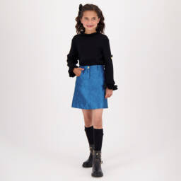 Angel's Face-Girls Metallic Blue Jacquard Skirt | Childrensalon Outlet
