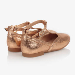 انجلز فيس-حذاء جلد صناعي لون روز ذهبي للبنات | Childrensalon Outlet