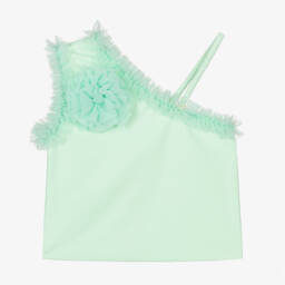 Angel's Face-Girls Mint Ruffle Shoulder Top | Childrensalon Outlet