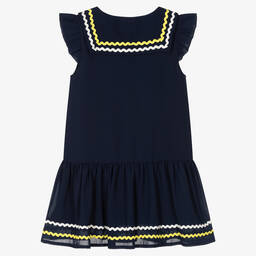 Angel's Face-Синее платье из крепа в матросском стиле | Childrensalon Outlet