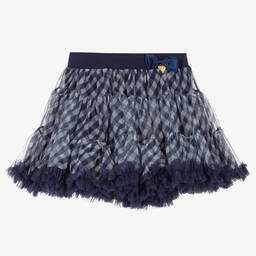 Angel's Face-Girls Navy Blue Gingham Tutu Skirt | Childrensalon Outlet