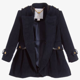 Angel's Face-Girls Navy Blue Military Coat  | Childrensalon Outlet