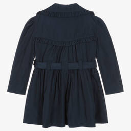 انجلز فيس-معطف ترانشكوت تويل لون كحلي للبنات | Childrensalon Outlet