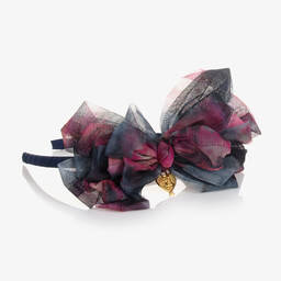 Angel's Face-طوق للشعر مزين بفيونكة تول لون كحلي للبنات | Childrensalon Outlet