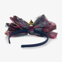 Angel's Face-طوق للشعر مزين بفيونكة تول لون كحلي للبنات | Childrensalon Outlet