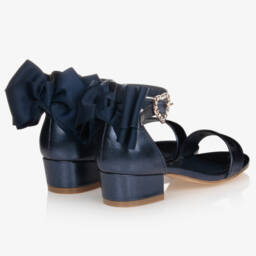 Angel's Face-Girls Navy Grosgrain Bow Sandals | Childrensalon Outlet