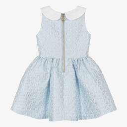 Angel's Face-Голубое платье из парчи с цветочным узором | Childrensalon Outlet