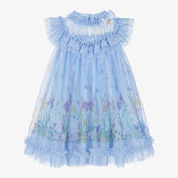 Angel's Face-Платье из голубого тюля с зайчиком для девочек | Childrensalon Outlet