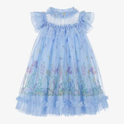 Angel's Face-Платье из голубого тюля с зайчиком для девочек | Childrensalon Outlet
