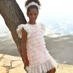 Angel's Face-فستان الفرح بألوان قوس قزح للبنات | Childrensalon Outlet