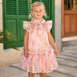 انجلز فيس-فستان زهرة الخوخ للبنات | Childrensalon Outlet
