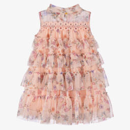 Angel's Face-Girls Peach Blossom Tulle Frock | Childrensalon Outlet