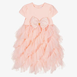 Angel's Face-Girls Peach Cotton & Tulle Gown | Childrensalon Outlet