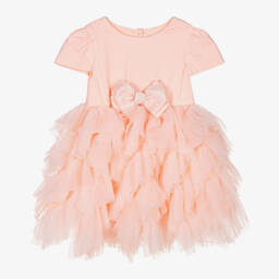 Angel's Face-Восхитительное платье из персикового тюля и хлопка для девочек | Childrensalon Outlet