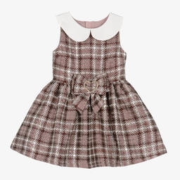 Angel's Face-Girls Pink & Beige Houndstooth Dress | Childrensalon Outlet