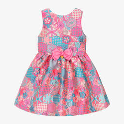 Angel's Face-Girls Pink & Blue Jacquard Dress | Childrensalon Outlet