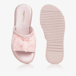 Angel's Face-شبشب سلايدرز جلد صناعي ومطاط لون زهري للبنات | Childrensalon Outlet