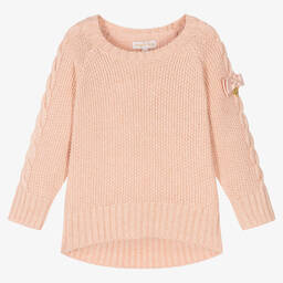 انجلز فيس-كنزة مزيج قطن محبوك لون زهري للبنات | Childrensalon Outlet