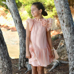 Angel's Face-Girls Pink Chiffon Rose Dress | Childrensalon Outlet