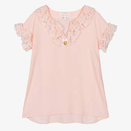 Angel's Face-Girls Pink Chiffon Sequinned Kaftan | Childrensalon Outlet