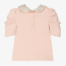 Angel's Face-بلوز قطن جيرسي لون زهري للبنات | Childrensalon Outlet