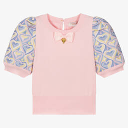 انجلز فيس-توب قطن محبوك لون زهري للبنات | Childrensalon Outlet